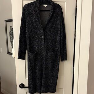 J. Jill Black and White Knit Cardigan